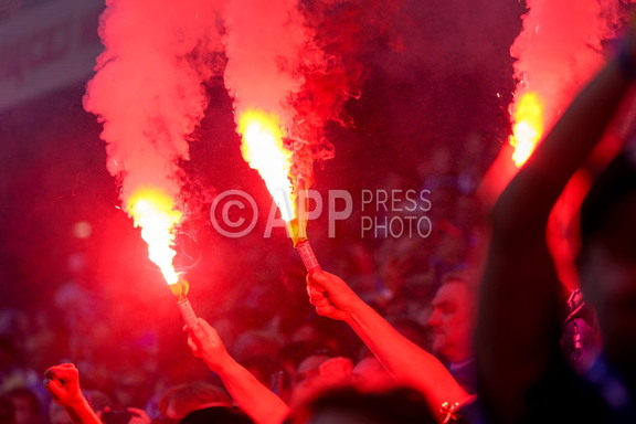 Kibice Lecha Poznan podczas meczu z Wisla Plock 